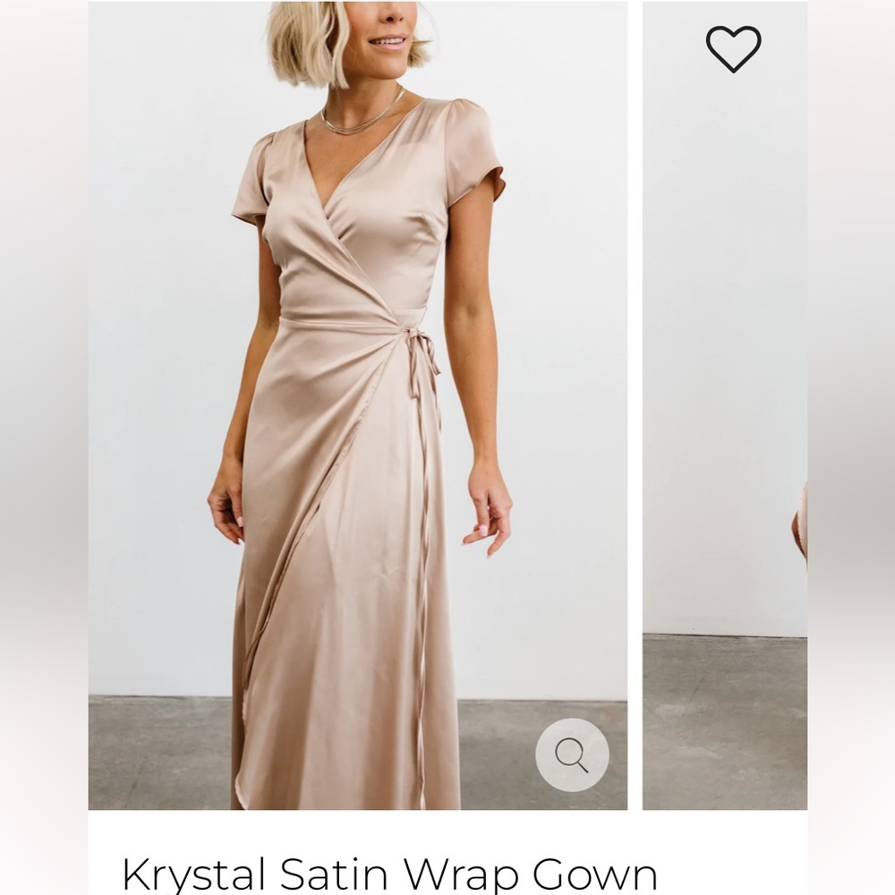 NWT Baltic Born Crystal Satin Wrap dress.